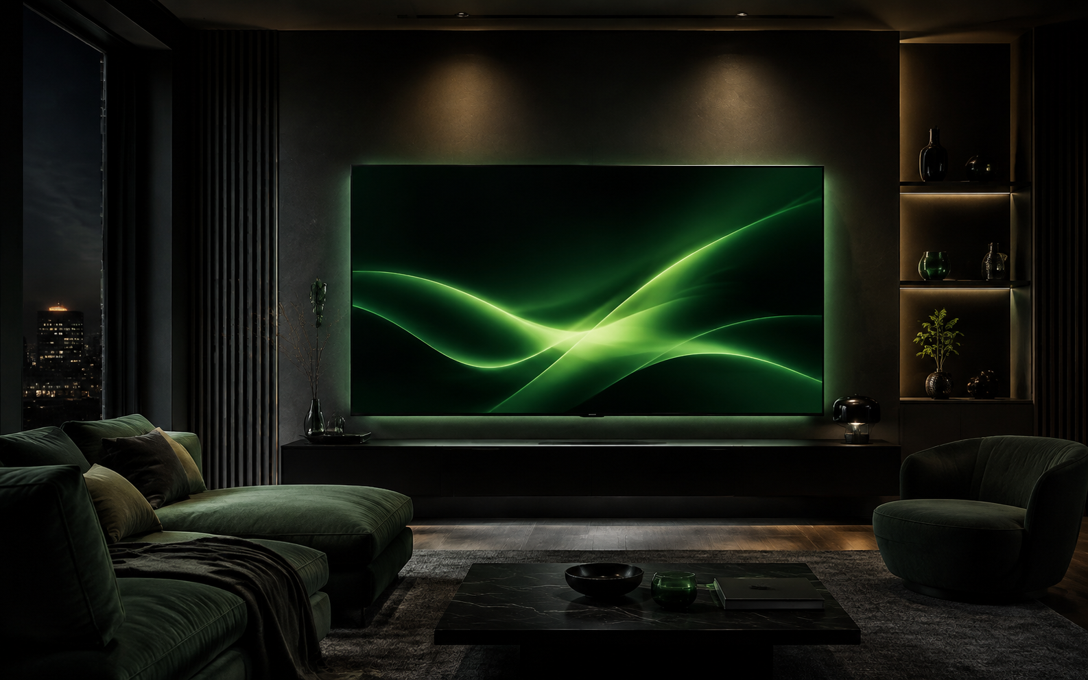 Abonnement IPTV Smarters Pro sur Smart TV dans un salon premium